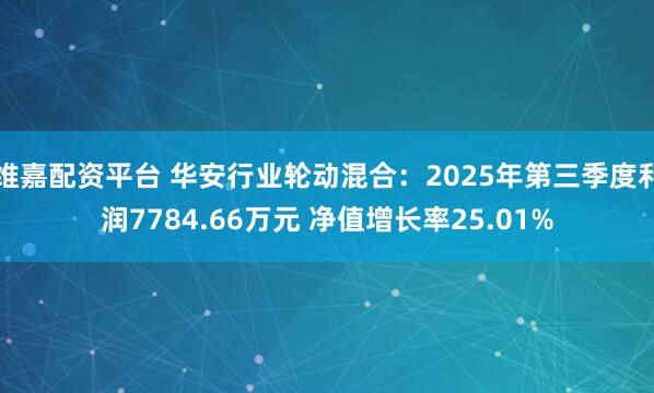 维嘉配资平台 华安行业轮动混合：2025年第三季度利润7784.66万元 净值增长率25.01%