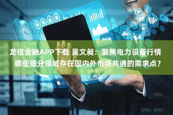 龙信金融APP下载 吴文昶：聚焦电力设备行情  哪些细分领域存在国内外市场共通的需求点？