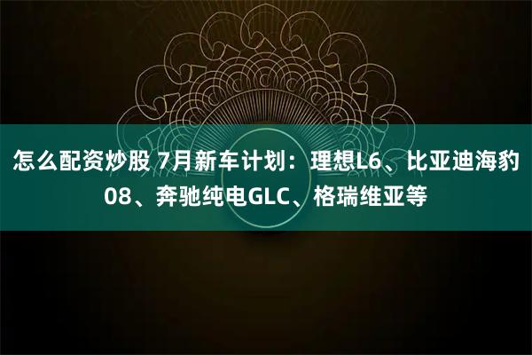 怎么配资炒股 7月新车计划:理想L6、比亚迪海豹08、奔驰纯电GLC、格瑞维亚等